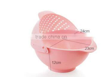 Wholesale Stock Vegetable&Fruit Draining And Storing 2 In 1 With Cover Kitchen Plastic Cleaning Baskets