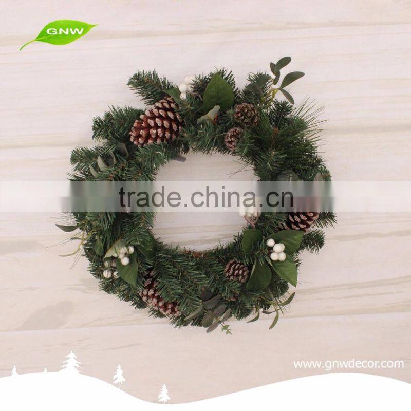 GNW CHWR-1605020 Alibaba Most Competitive red berry christmas wreath for indoor decoration