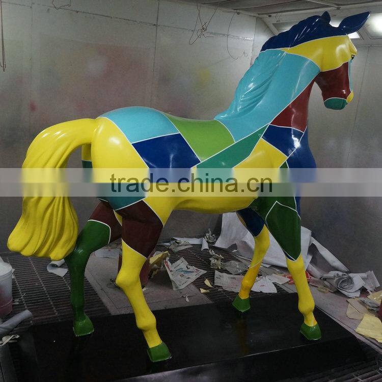 Fiberglass colorful horse sculpture statue