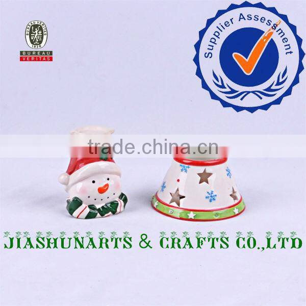 Snowman Ceramic Table Christmas Centerpieces Candlestick