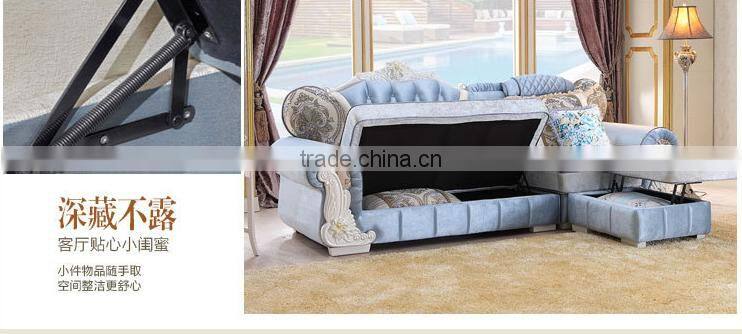 201# Best selling antique Classic Fabric Chaise Lounge /corner sofa/ functional sofa