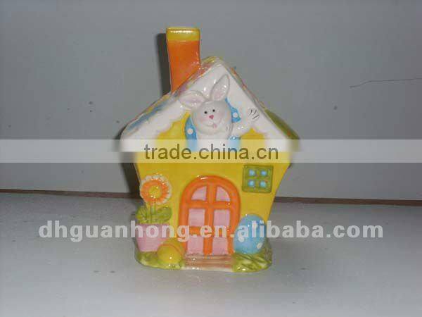 Easter gifts Ceramic candy jar in house shape