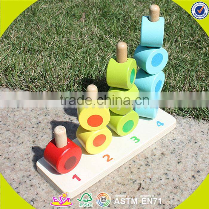 Wholesale cheap kids wooden stacking cup toy hot sale baby wooden stacking cup toy funny wooden stacking cup toy W13D079