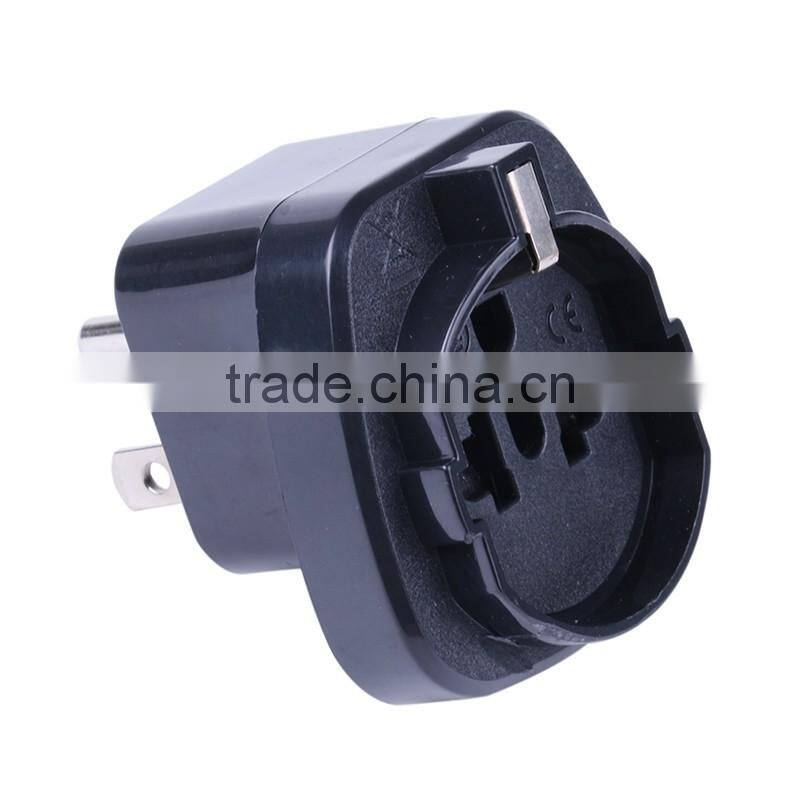 American standard 1 round two flat pins 10A 250V AC European multi-function jack 2P + E grounded adapter plug SD-5