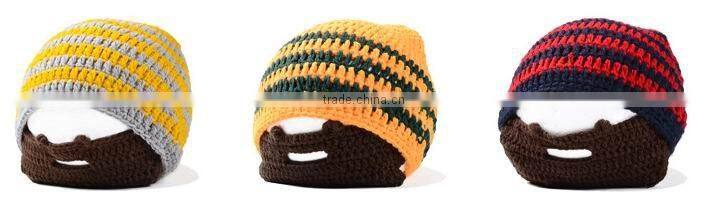 Fashion Funny Knitted Men's Winter Ski Face Mask Beard Hat