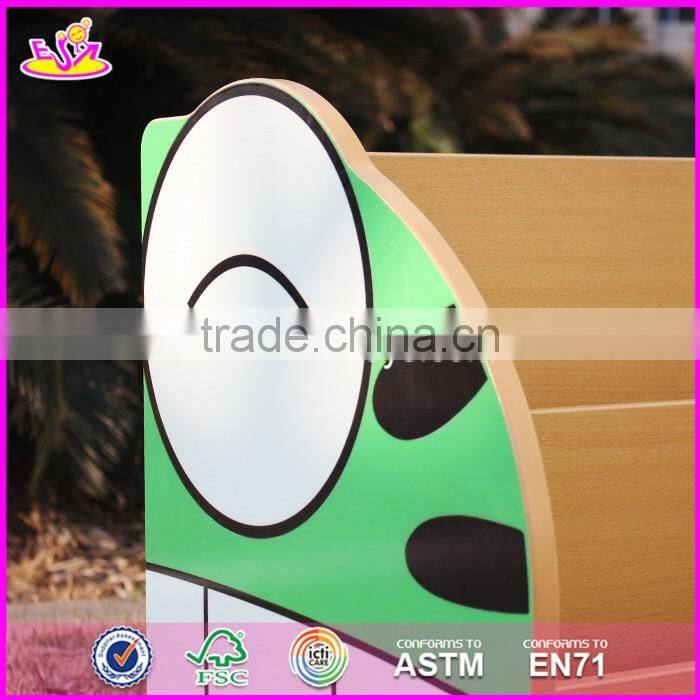 2017 New design double sided frog wooden kids toy storage W08C213