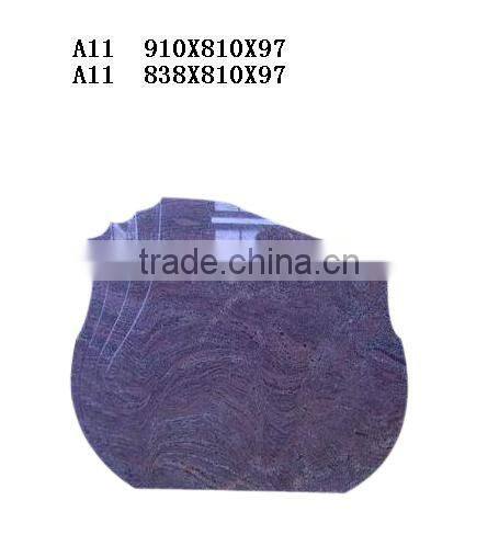 purple granite tombstone