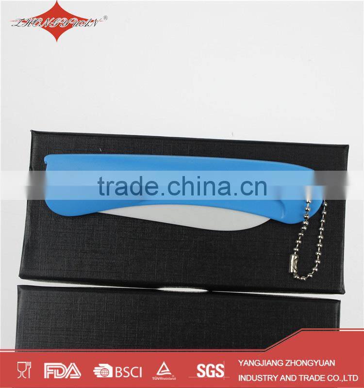 promotional gift colorful kitchen paring ceramic folding knife