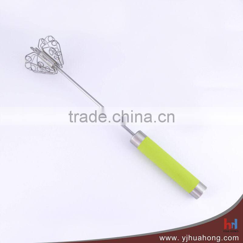 New Design Rotation Egg Whisk with Red Plastic Handle
