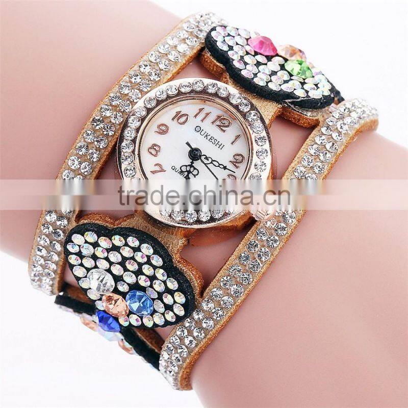 charming sexy lady decoration watch Fashion Korean velvet heart-shaped female diamond bracelet wristwatch