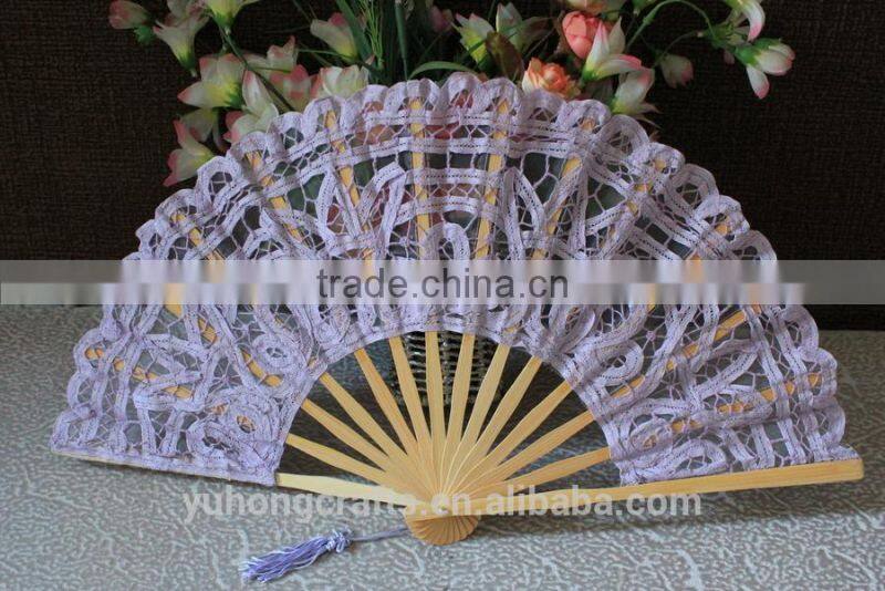 Personalized Chinese lace hand fan wedding fan