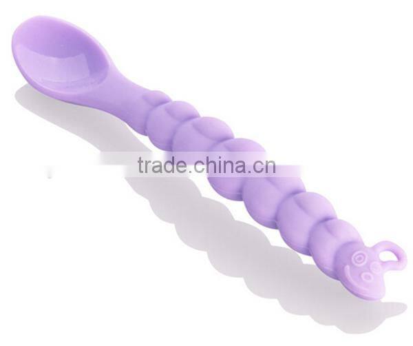 BPA free flexible soup spoon, silicone baby spoon