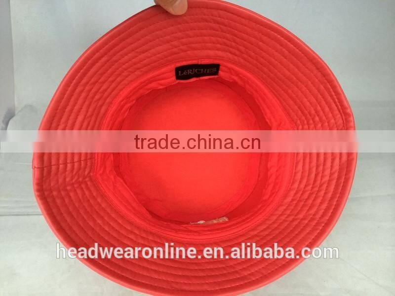 Custom fashion adult bucket hats with 3d gold metal embroidery