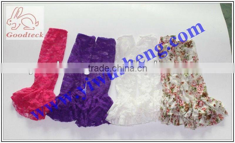 white rose pattern lace leg warmer girl's fashion baby lace ruffle leg warmers