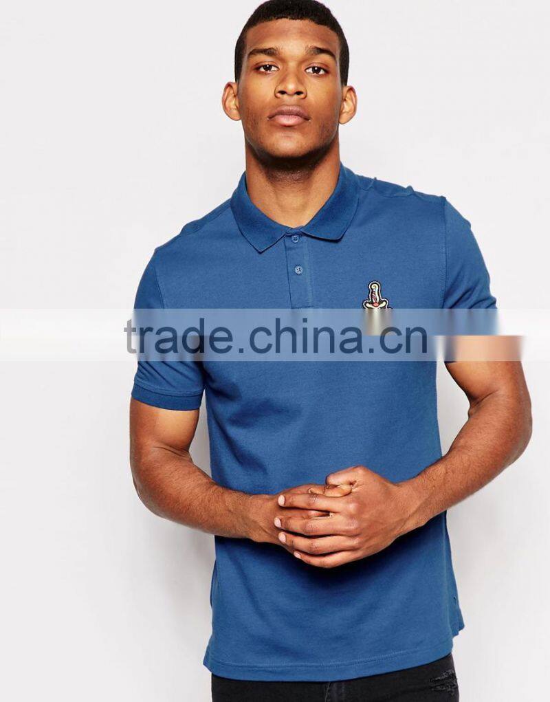 Navy Blue Embroidery Logo Custom Polo Shirt PS0111A