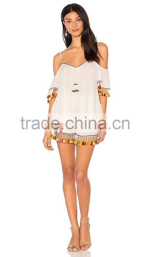 MGOO Latest Design Blank Women Chiffon Shorts Custom Your Logo Casual Shorts With Tassels