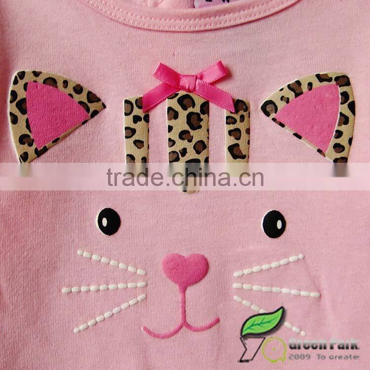 fashion girls leopard feather vest +pink long sleeve sweetie t shirts+Jeans 3pcs outfits girls suits baby clothing sets winter