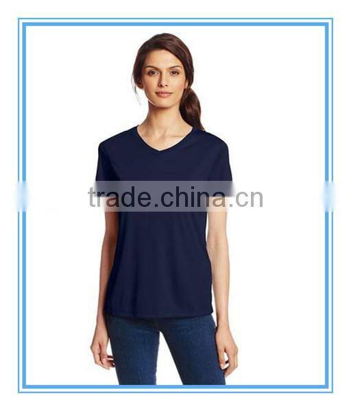 60% cotton 40% polyester womens t-shirts,Custom Dry Fit womens V-Neck Tee