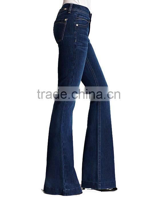 New arrival lady's sexy washed boot cut jeans