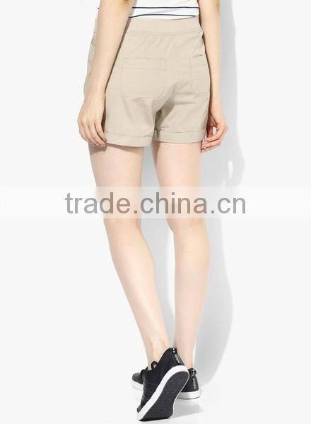 China Suppliers Women Board Shorts,Chino Beige Solid Cotton Casual Cargo Loose Fit Shorts Apparel
