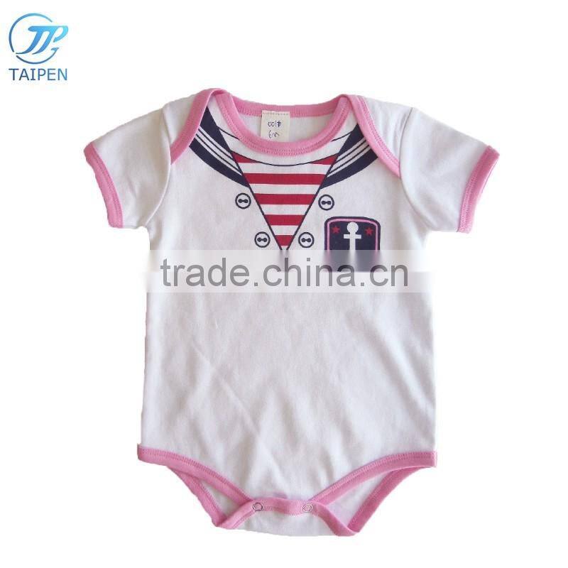 2017 Spring Baby Bodysuit Stripe Newborn Baby Clothes Embroidery Pattern Toddler Unisex Romper