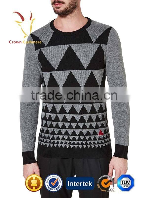 Intarsia Men's Blend Male Cashmere Sweater 2016