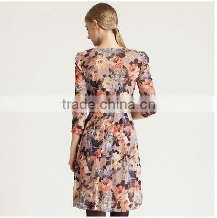 New Design Ladies Clothes Flower Fancy Dress Costumes Custom Dress Shirts With Seeve