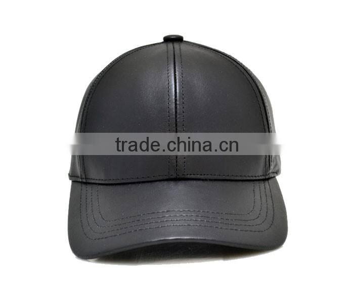 Custom blank fitted leather baseball cap for sale