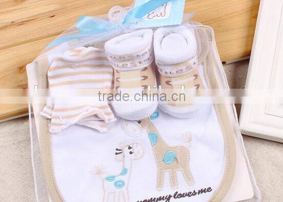 newborn baby gift set for baby socks baby gloves,baby bibs