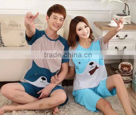 2015 hot sale lovely couple pajamas