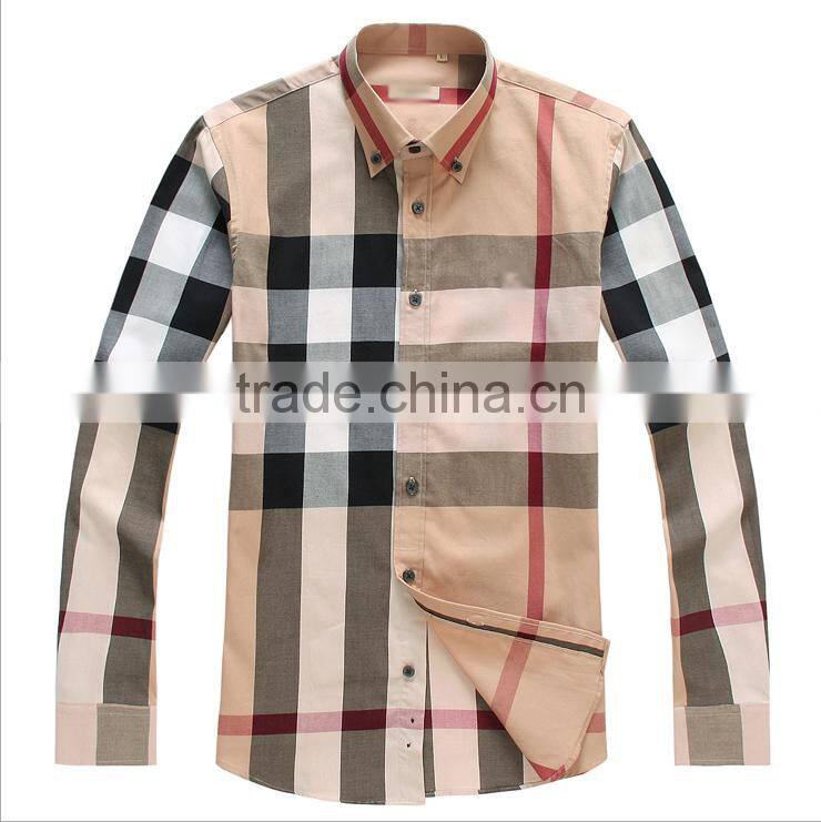 OEM latest fashion beautiful check pattern latest cotton shirt designs for men
