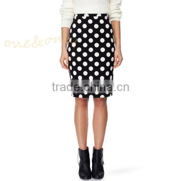 Hot sale pencil polka dot skirt