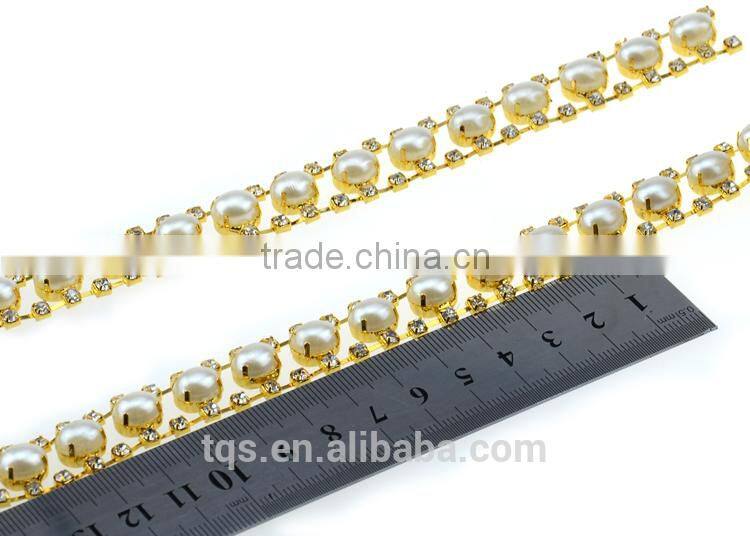 Wholesale High Quality Pearl&Rhinestone Cup Chain