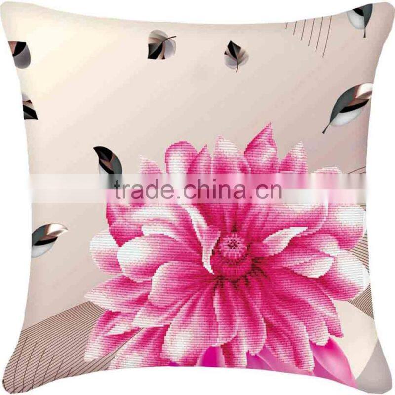 Top Quality Wholesale Multicolor Flower Pattern Square Throw Pillow Cotton Cross Stitch