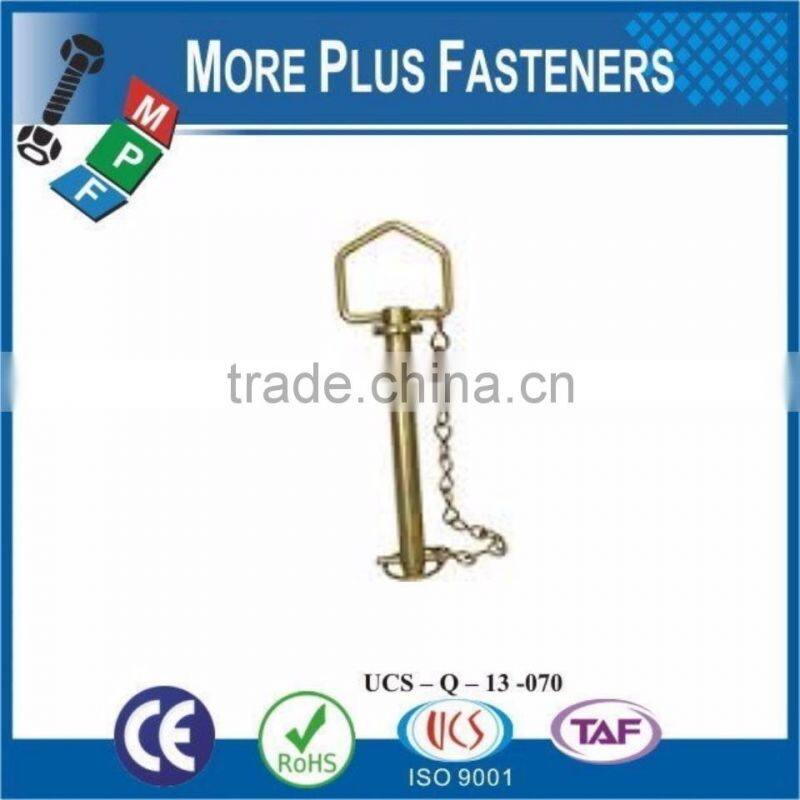 Made in Taiwan Diameter Greasable Hinge Hitch Pin With Chain Special Fasterner Dormwork Flat Rib Pin