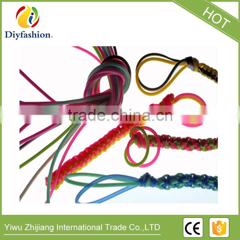 Colorful 1kg each roll DIY Round Hollow Knit Plastic PVC scoubidou fashion strings