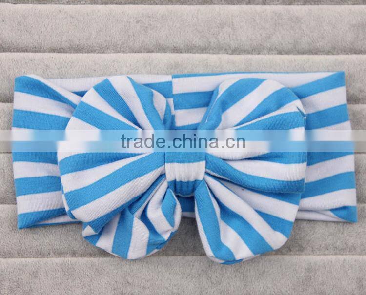 Wholesale top knot turban hair accessories , stripe baby girl headband M5062411