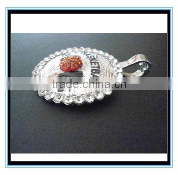 XP-MP-099355 FACTORY PRICE Rhinestone sport ball baseball ,softball ,basketball MOM necklace wholesale