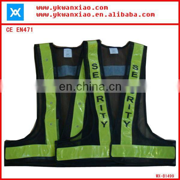 factory custom made light mesh led tubes flashing led lights high visibility Flashing reflective jacket LED