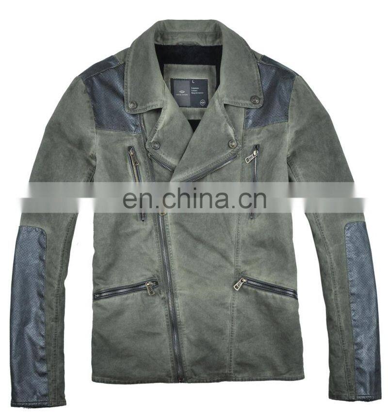 2015 Latest Fashion Men Motorbike Leather Jacket