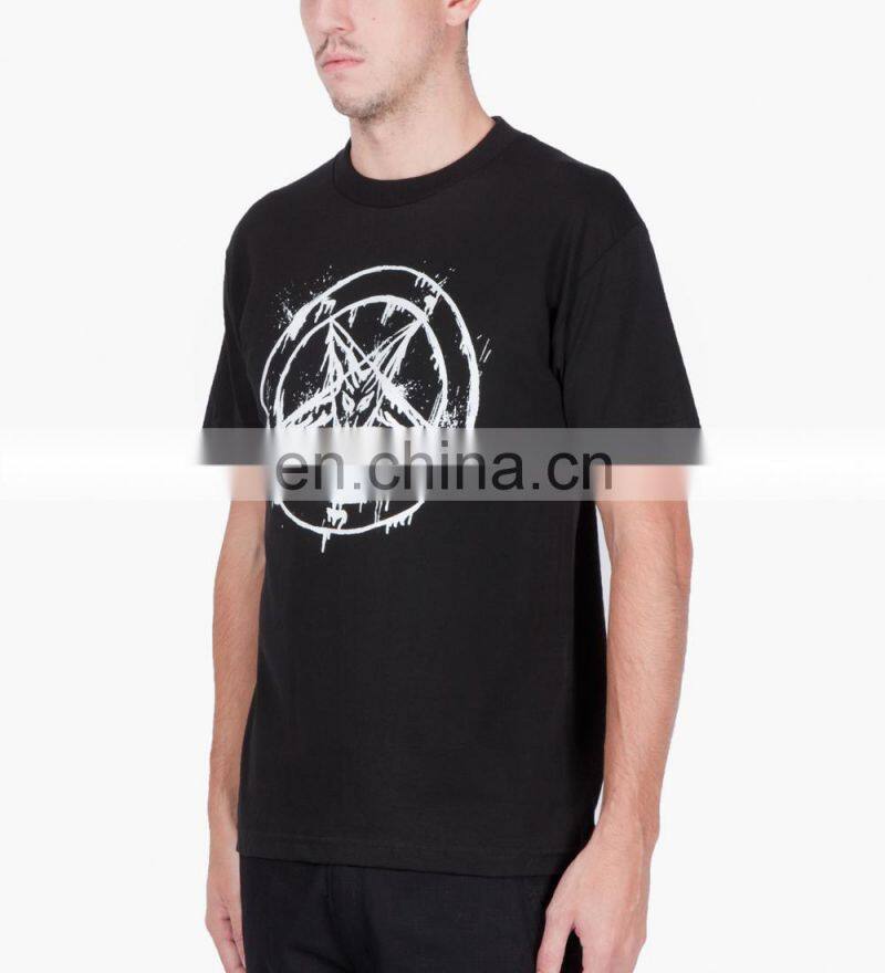 2015 fashion mens short sleeve t shirts with white printing thin cotton jersey fabric