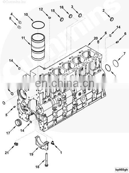 Cast Steel 6CT engine cylinder block c3923291