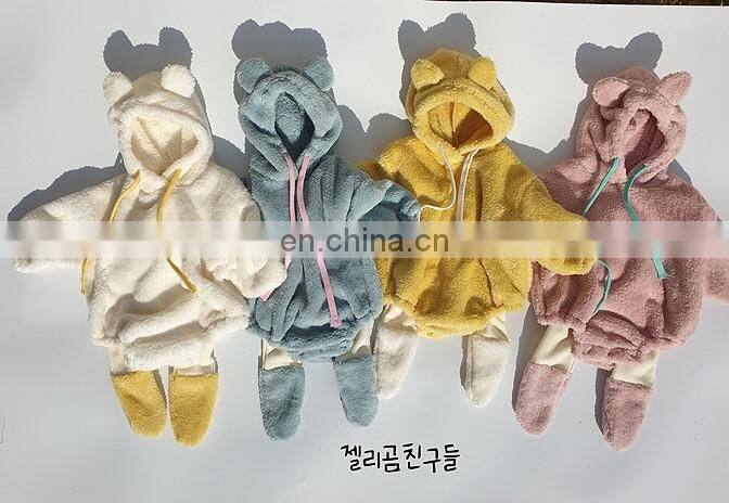 Ins fashion baby kids clothes winter soft velvet Cute pattern long sleeve coat 2020