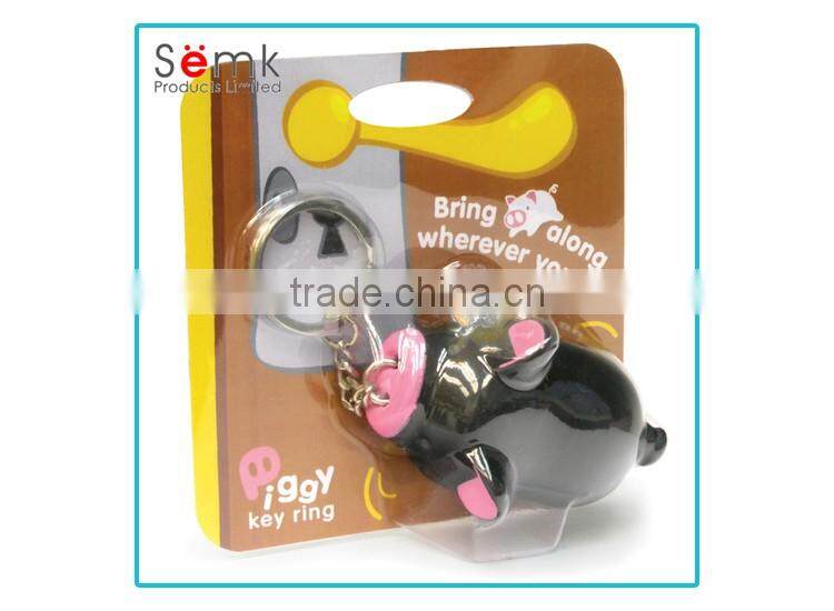 Popular promotional gifts plastic soft PVC piggy shaped key chain