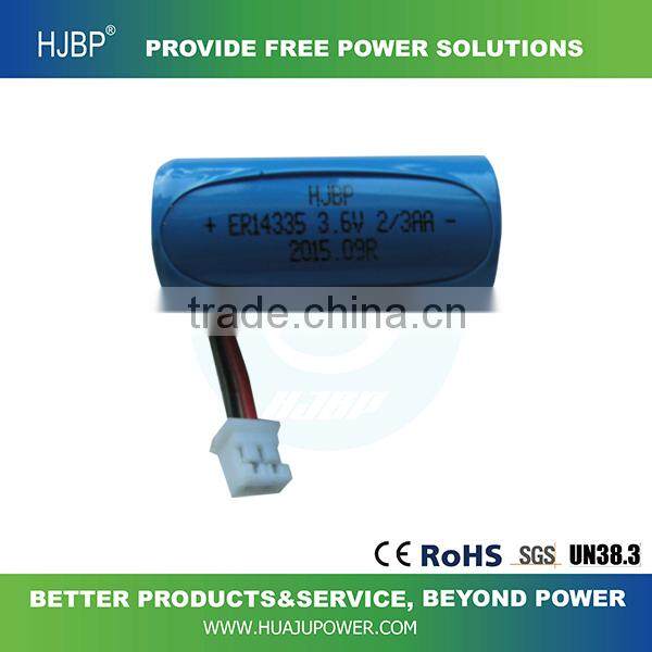 2016 hot sale ER14335 3.6V LiSOCl2 non-rechargeable Lithium primary battery