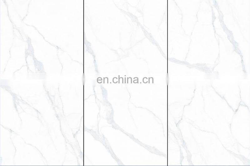 white carrara glazed marble style porcelain ceramic tiles for floor and wall 6 face CK6Y614PA