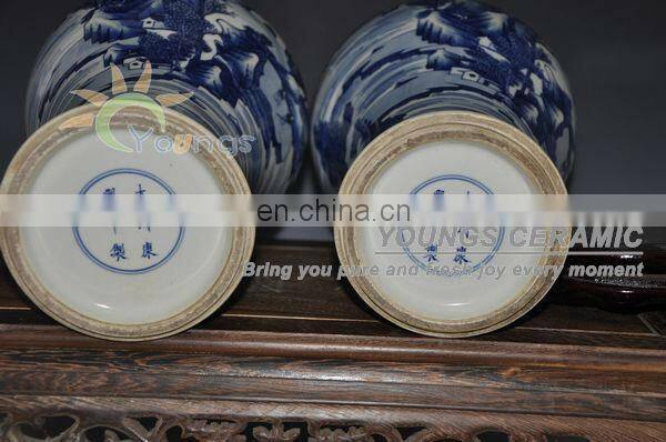 Antique Qing Imitation Chinese Large Porcelain Vases