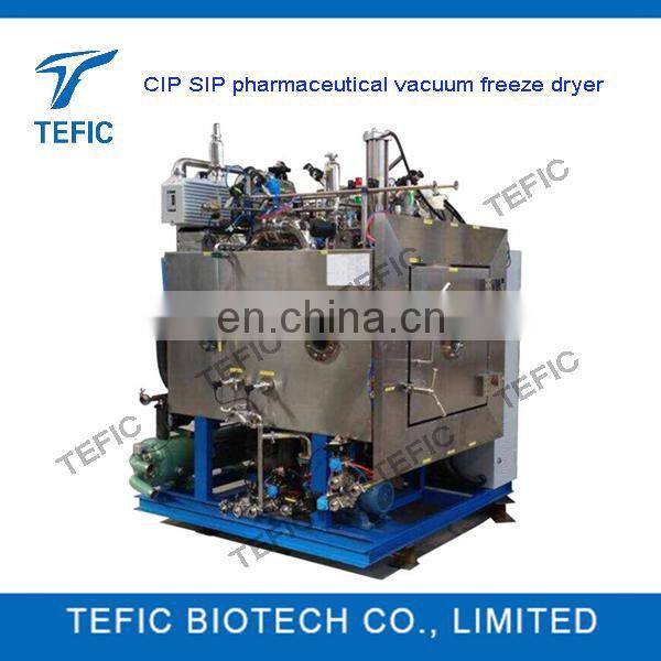 CIP, SIP pharmaceutical industrial vacuum freeze dryer lyophilizer manufacturer, Industrial vacuum freeze dryer for vials