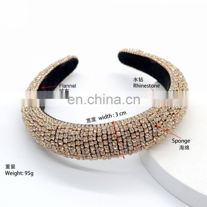 2022 Colorful Bling Bling Rhinestones Headbands For Womens Luxury Shiny Padded Diamond Crystal Hair Bands Party Hair Accessories