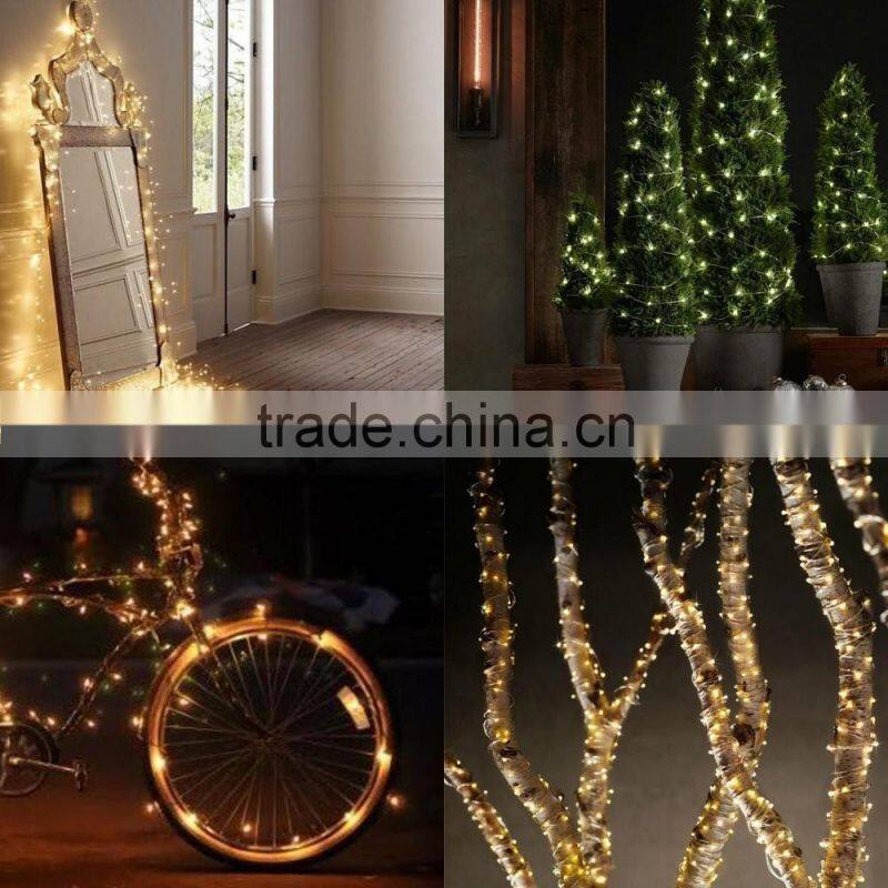 33Ft 100 LED Copper Wire string lights DC12V LED Fairy Lights for Outdoor Christmas Wedding Party Decor